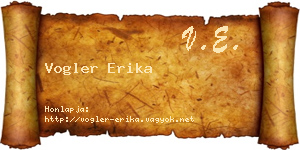 Vogler Erika névjegykártya